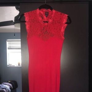 Red lace dress. Size small. Open back